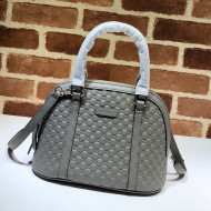 Gucci GG Leather Small Top Handle Bag 449654 Grey 2020