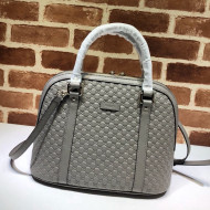 Gucci GG Leather Medium Top Handle Bag 449663 Grey 2020