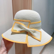 Dior Pastel Straw Bucket Hat White 2021