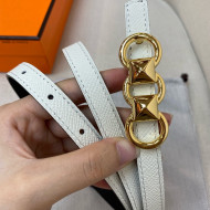 Hermes Mini Constance Reversible Leather Belt 13mm White 2021