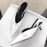 Balenciaga Lambskin Knife Slingback Mules White 2019