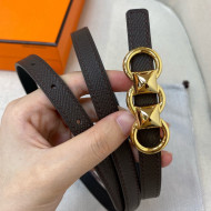 Hermes Mini Constance Reversible Leather Belt 13mm Coffee 2021