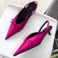 Balenciaga Satin Knife Slingback Mules Rosy 2019