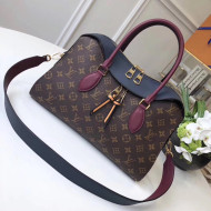 Louis Vuitton Monogram Canvas/Cafskin Tuileries Top Handle Bag M43439 Marine Bordeaux 2017