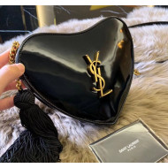 Saint Laurent Monogram Heart Cross Body Bag in Smooth Leather 540694 Black 2018