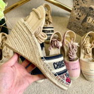 Dior Granville Wedge Espadrilles in Flower Embroidered Cotton 2021