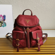 Prada Small Nylon Backpack 1BZ677 Burgundy 2021