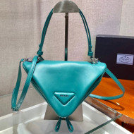 Prada Signaux Leather Triangle Mini Bag 1BA315 Green 2021