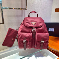 Prada Medium Nylon Backpack 1BZ811 Burgundy 2021