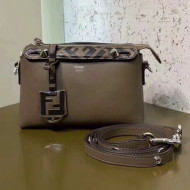 Fendi Leather Boston By The Way Mini Bag with FF Motif Brown 2019