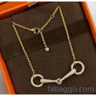 Hermes Crystal Necklace HN2081407 Gold 2020