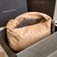 Bottega Veneta Mini BV Jodie Hobo Bag in Woven Lambskin Apricot 2020