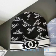 Chanel Cotton Knit Logo Hat Black 2020