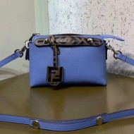 Fendi Leather Boston By The Way Mini Bag with FF Motif Blue 2019