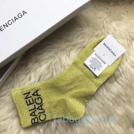 Balenciaga Logo Short Socks Yellow 02 2020