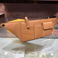 Fendi Leather Pockets Belt Bag Light Camel 2019