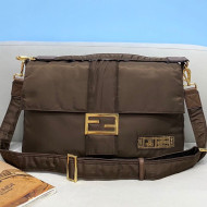 Fendi Men's Baguette Nylon Large Bag Coffee Brown 2021