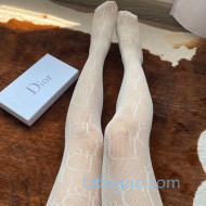 Dior Logo Mesh Tights White 2020