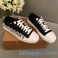 Burberry Canvas Low-Top Sneakers with Side Logo Black/White 2020