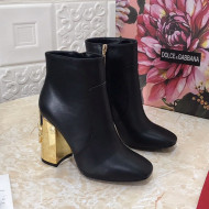 Dolce & Gabbana DG Calfskin Heel 10.5cm Ankle Boots Black 2021