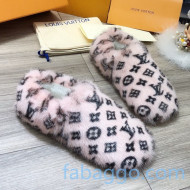 Louis Vuitton Monogram Mink Fur and Wool Homey Flats Loafers Pink/Black 2020