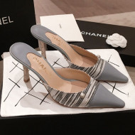 Chanel Pointed Heel Mules Light Gray 2019