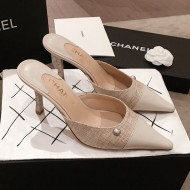 Chanel Pointed Heel Mules Pale Gray 2019