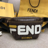 Fendi Fabric with FF Motif Belt Bag Brown/White 2018