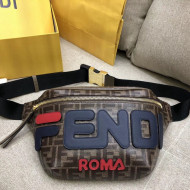 Fendi Fabric with FF Motif Belt Bag Brown/Blue 2018