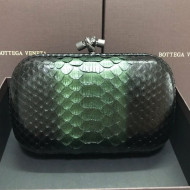 Bottega Veneta Knot Clutch in Pythonskin Calfskin Green 2021 08