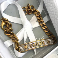 Dior J'Adior Heart and Crystal Band Bracelet Aged Gold/Crystal 2019