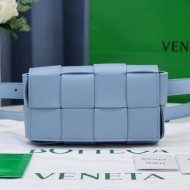 Bottega Veneta The Belt Cassette Bag in Maxi-Woven Lambskin Blue 2021 02