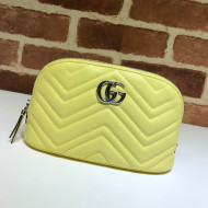 Gucci GG Marmont Large Cosmetic Case 625690 Pastel Yellow 2020