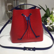 Louis Vuitton Epi Leather Lockme Bucket Bag Red/Blue 2017