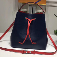 Louis Vuitton Epi Leather Lockme Bucket Bag Marine/Rouge 2017