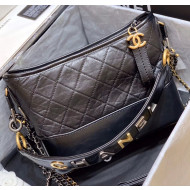 Chanel Medium CHANEL'S GABRIELLE Hobo Bag in Aged Calfskin AS1582 Black 2020(Top Quality)