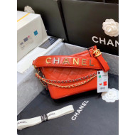 Chanel Small CHANEL'S GABRIELLE Hobo Bag in Aged Calfskin AS0865 Red 2020(Top Quality)