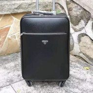 New Prada Saffiano Leather Logo Luggage 20 inches Black 2021