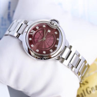 Cartier Classic Mechanical Watch Burgundy 33MM 07 2019 