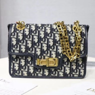 Dior Shoulder Bag in Blue Oblique Jacquard Canvas 2018