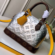 Lousi Vuitton Monogram Vernis Leather/Monogram Canvas Alma BB Bag M44389 Silver 2019