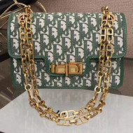 Dior Shoulder Bag in Green Oblique Jacquard Canvas 2018