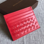 Bottega Veneta Woven Credit Card Case/Holder Red 2021