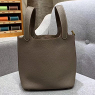 Hermes Picotin Lock 18cm/22cm in Clemence Leather with Gold Hardware Elephant Grey (All Handmade)