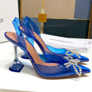 Amina Muaddi PVC Bow Sandals 10cm Blue 2021