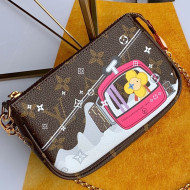 Louis Vuitton Christmas Print Mini Pochette Accessoires Pouch in Monogram Canvas M58009 2019