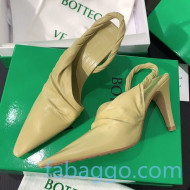 Bottega Veneta Lambskin Slingback Pumps 85mm Heel Yellow 2020