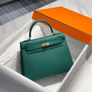 Hermes Kelly 25cm Top Handle Bag in Epsom Leather Emerald Green 2022