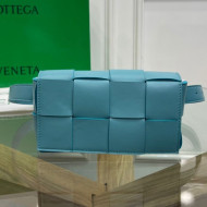 Bottega Veneta The Belt Cassette Bag in Maxi-Woven Lambskin Sky Blue 2020