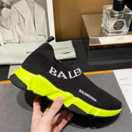 Balenciaga Speed Knit Sock Boot Sneaker Black/Yellow 2021 05308